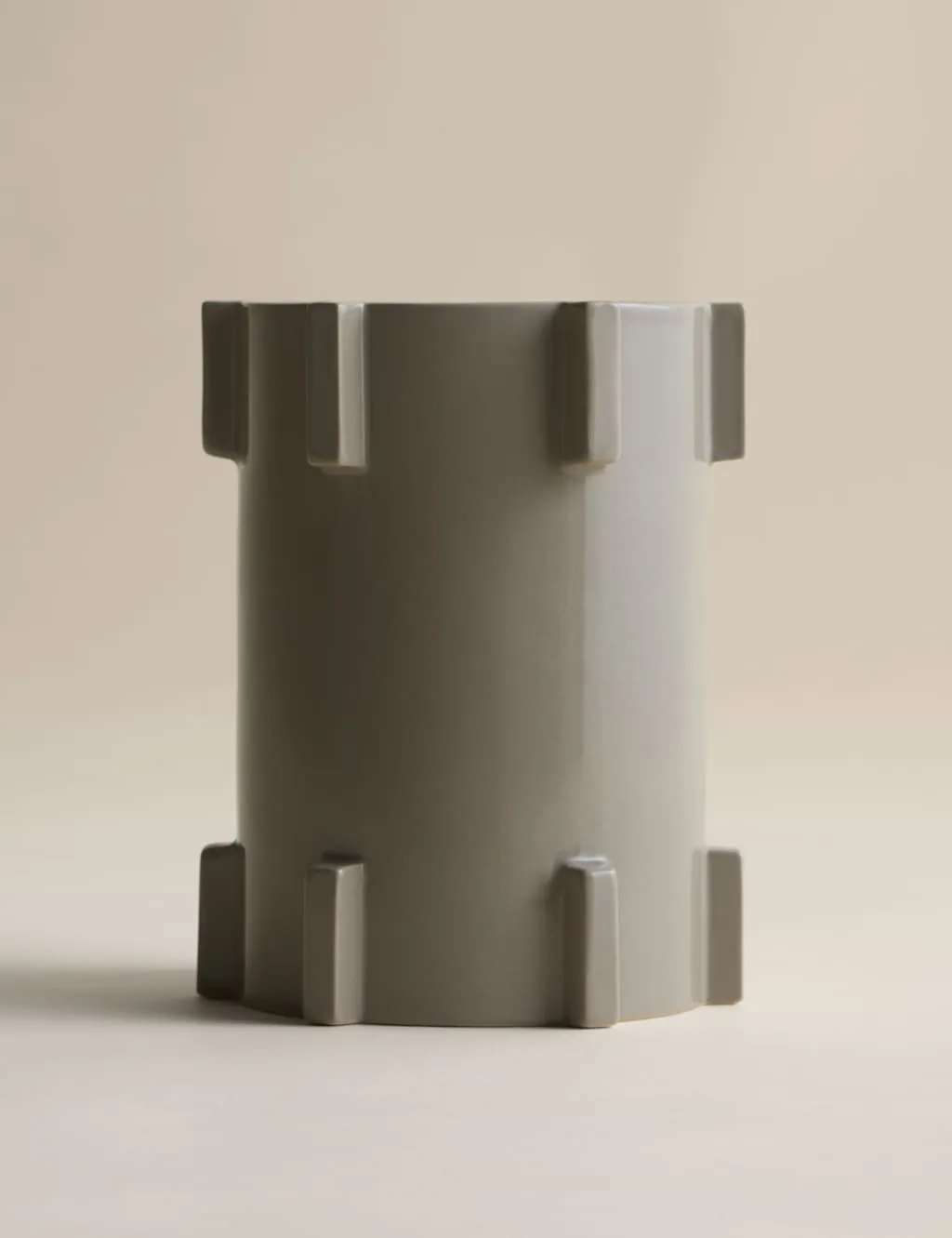 M&S X Kelly Hoppen Ridged Vase Beige