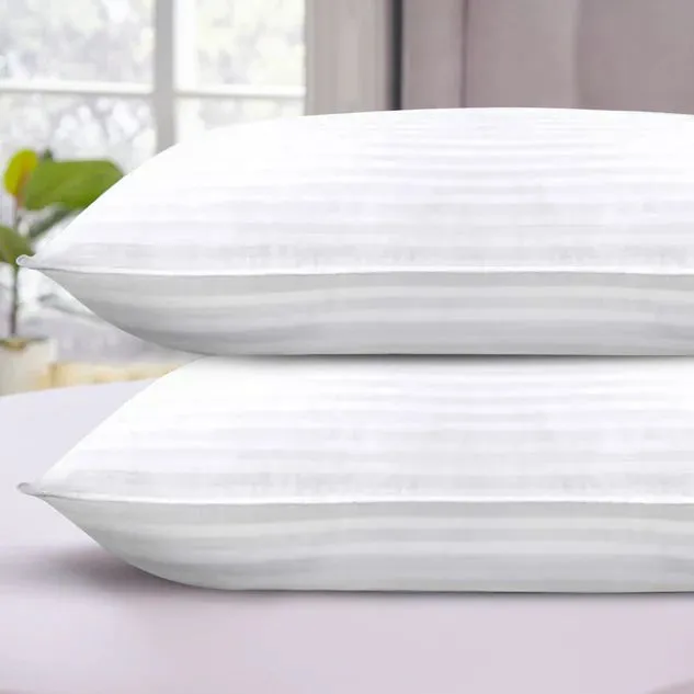 Early's of Witney 'Sateen Stripe' Twin Pack Pillows in White