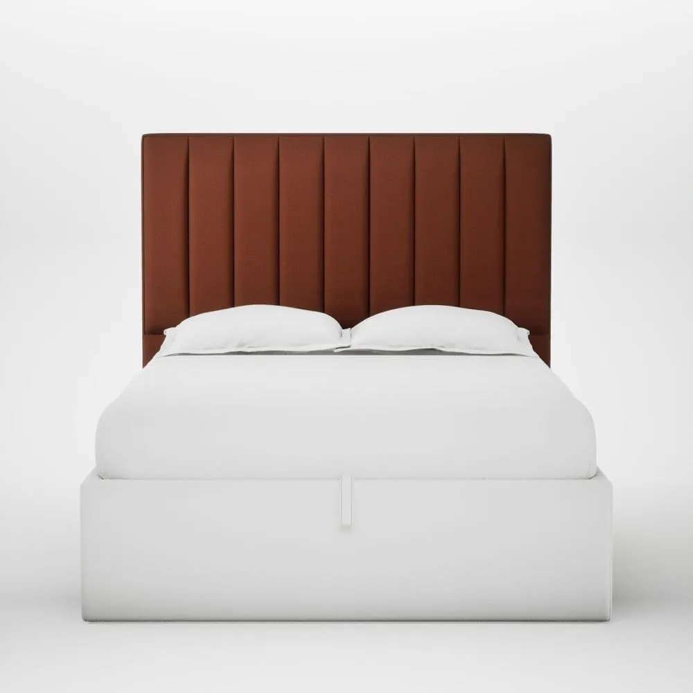 Heal's Retta Headboard Double Smart Cotton Linen Rust 1