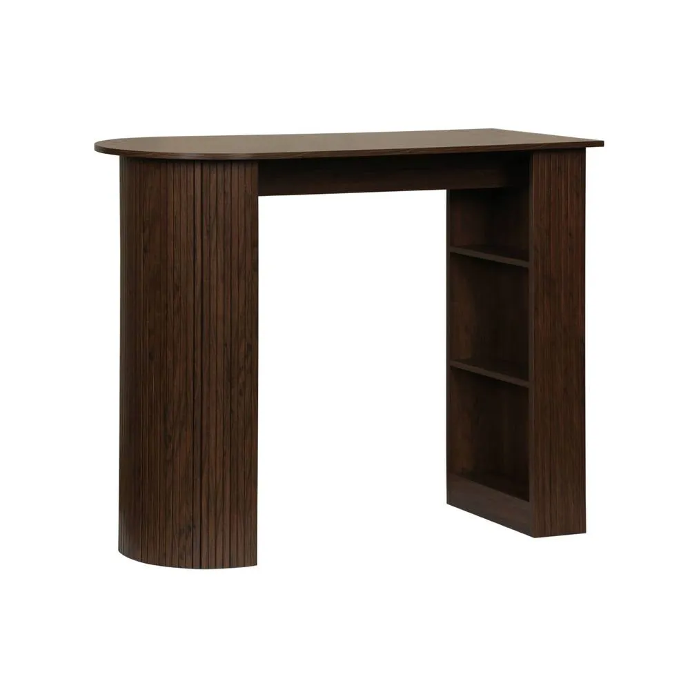 sweeek Bar table, high kitchen table with wooden decor & storage in Dark Brown 2