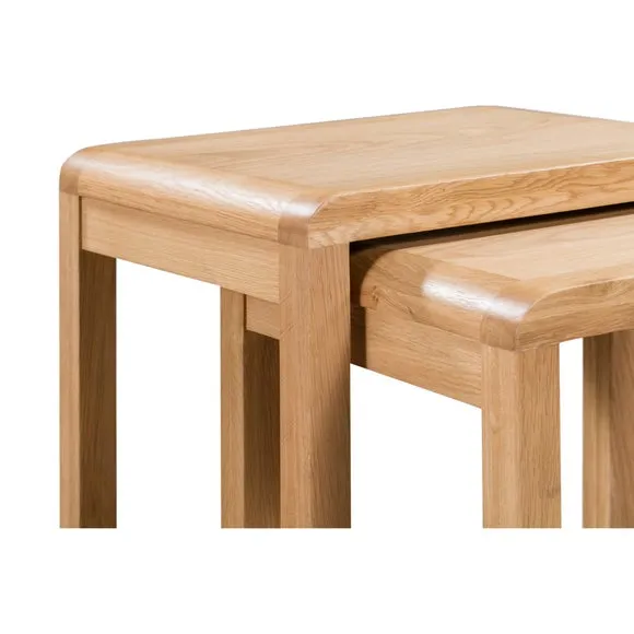 Curve Nest Of Tables, Oak 5