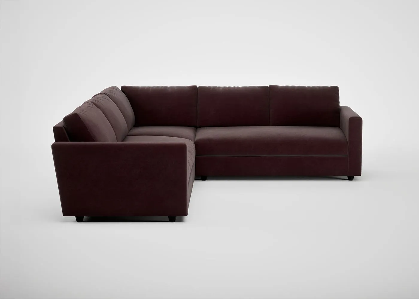 Heal's Nimbus II Corner Sofa Smart Luxe Velvet Acorn Black Feet 1