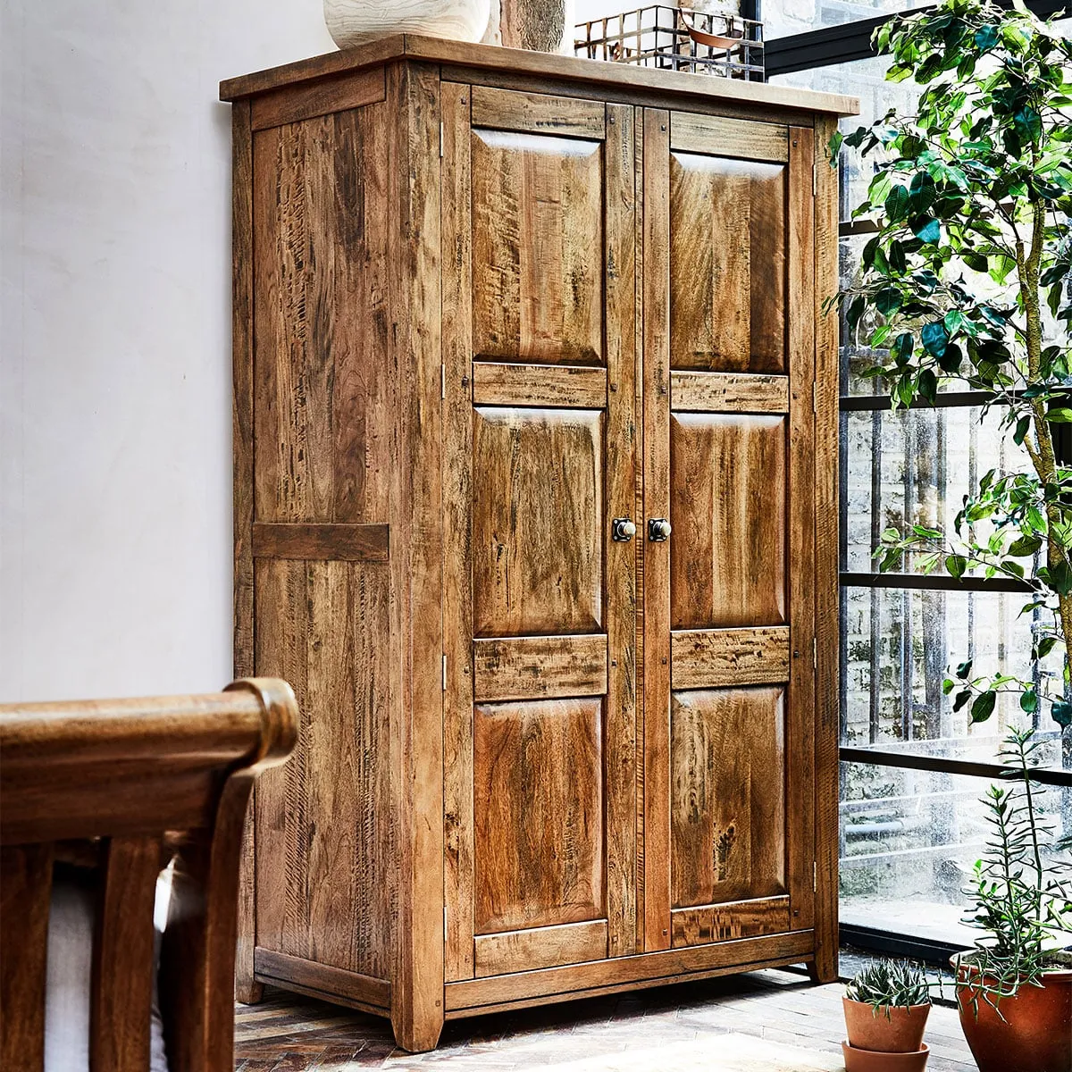 New Frontier 2 Door Wardrobe, Mango Wood | Barker & Stonehouse 2