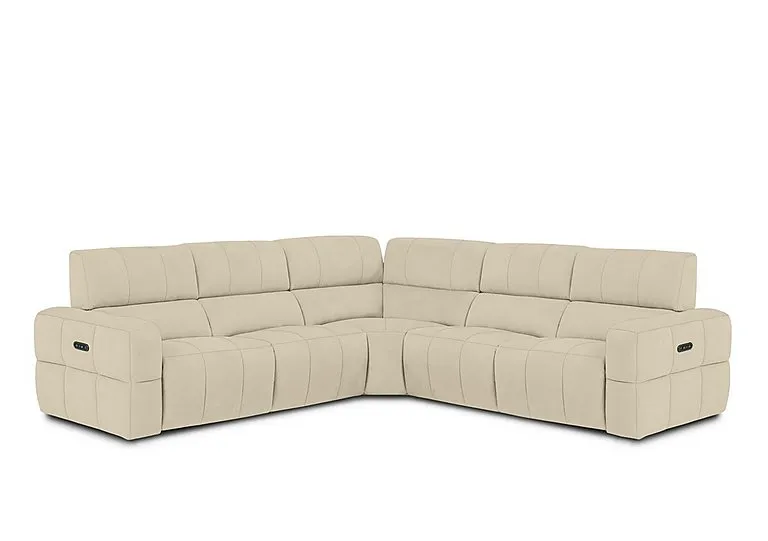Cube Fabric Large Power Recliner Corner Sofa with Power Headrests