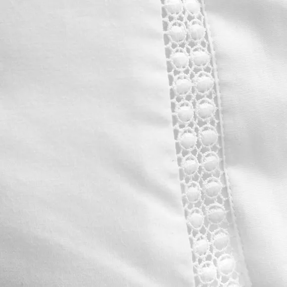 Bianca Oxford Lace Trim 200 Thread Count 100% Cotton Duvet Cover & Pillowcase Set 3