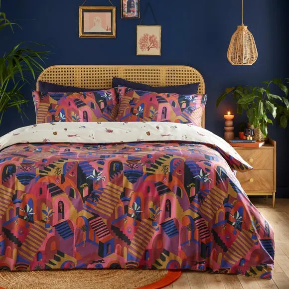 Furn. Eivissa Magenta Duvet Cover and Pillowcase Set 3