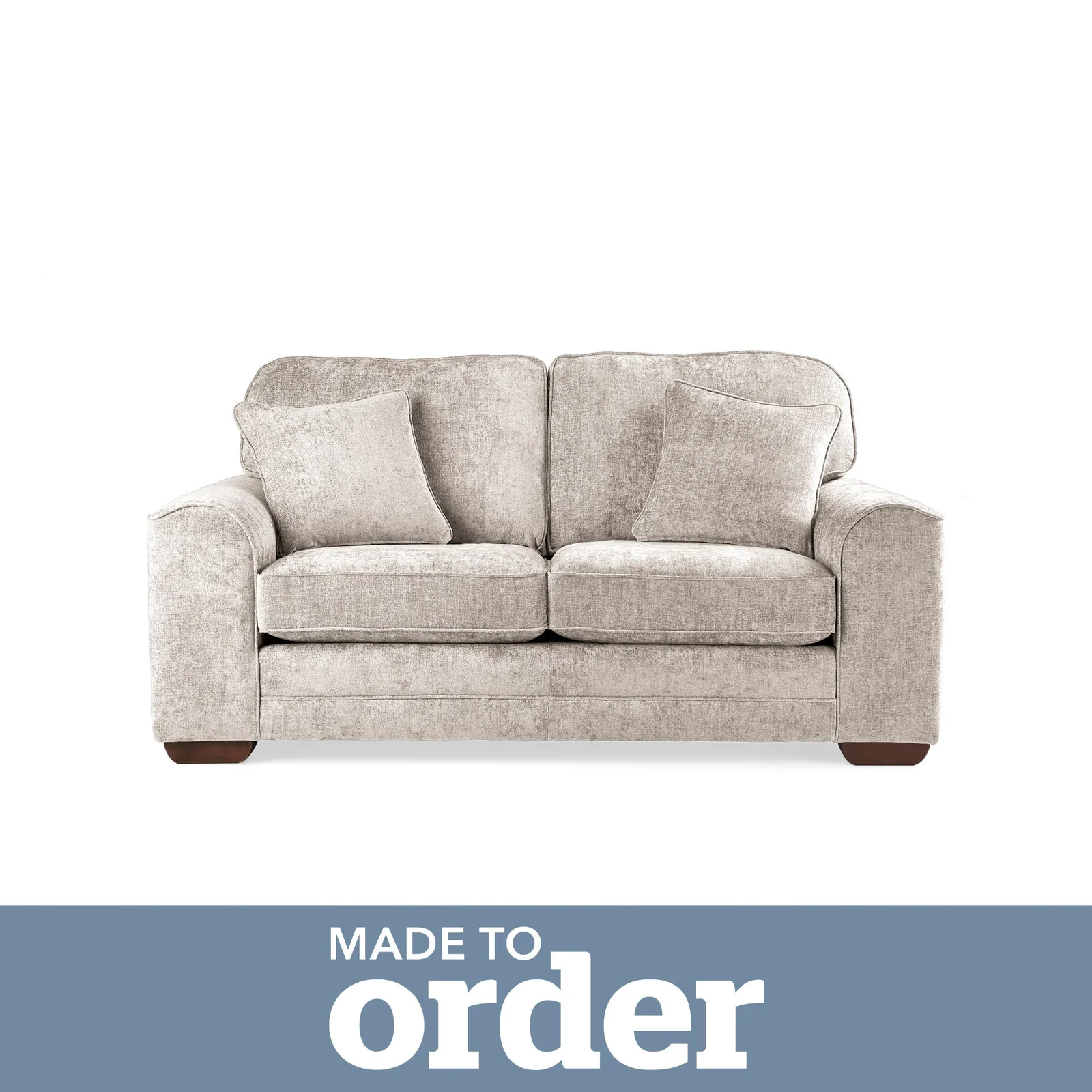 Morello 2 Seater Sofa Luxury Chenille Premium Chenille Sand