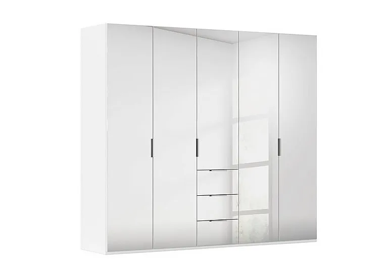 Formes 5 Door Bifold Combi Mirror Wardrobe - White