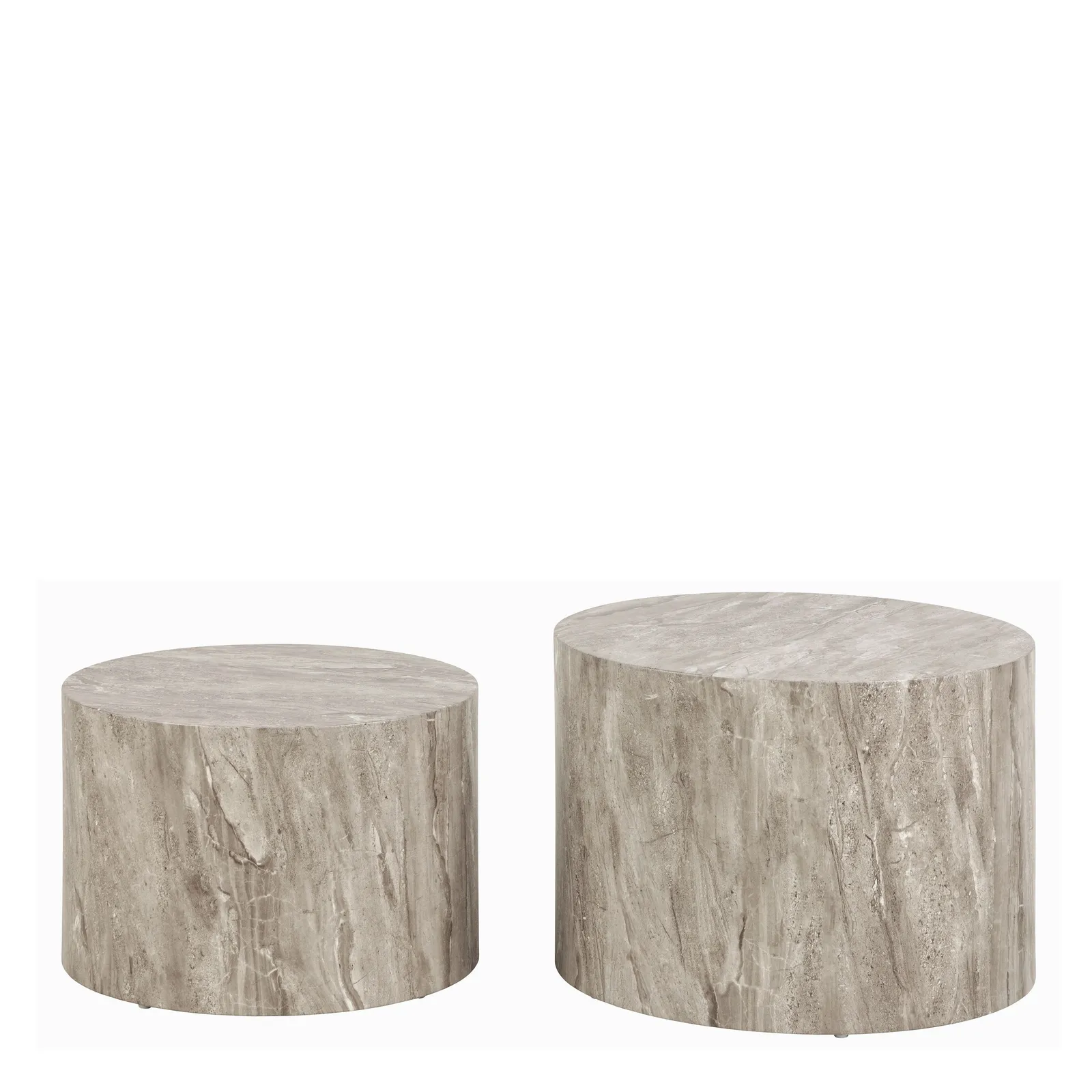 Furniture To Go Dice Round Coffee Table Set in Grey Marble 2
