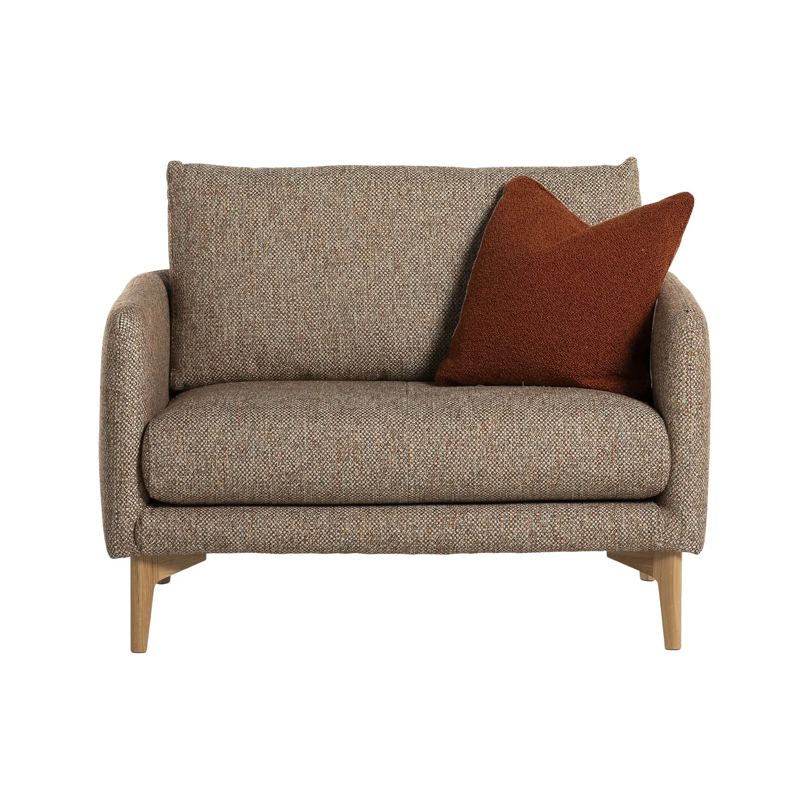 Ercol Aosta Snuggler Sofa, Brown Fabric | Barker & Stonehouse 2