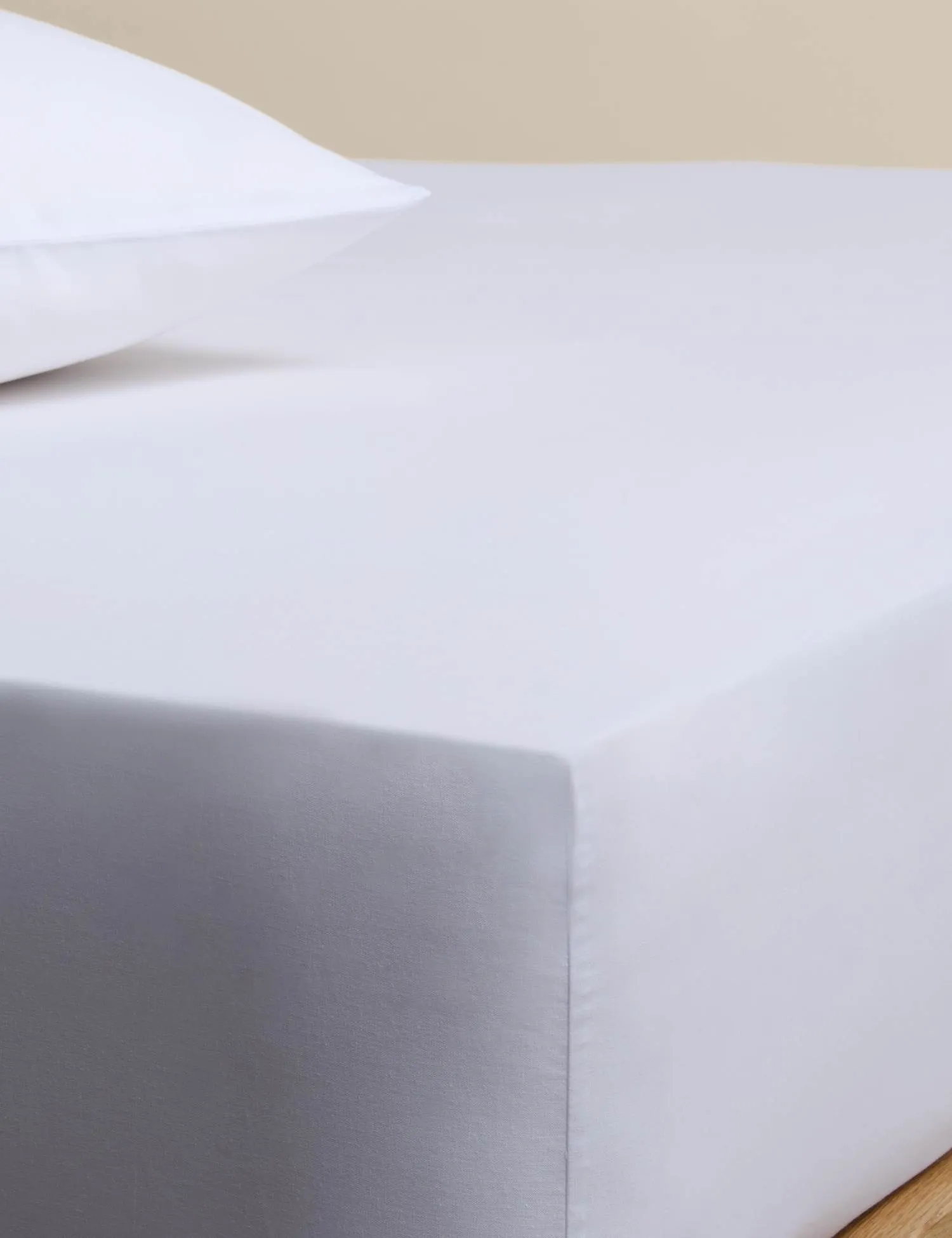 M&S Easy Care Cotton Blend Fitted Sheet White