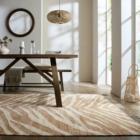 Zebra Patterned Jute Rug 1