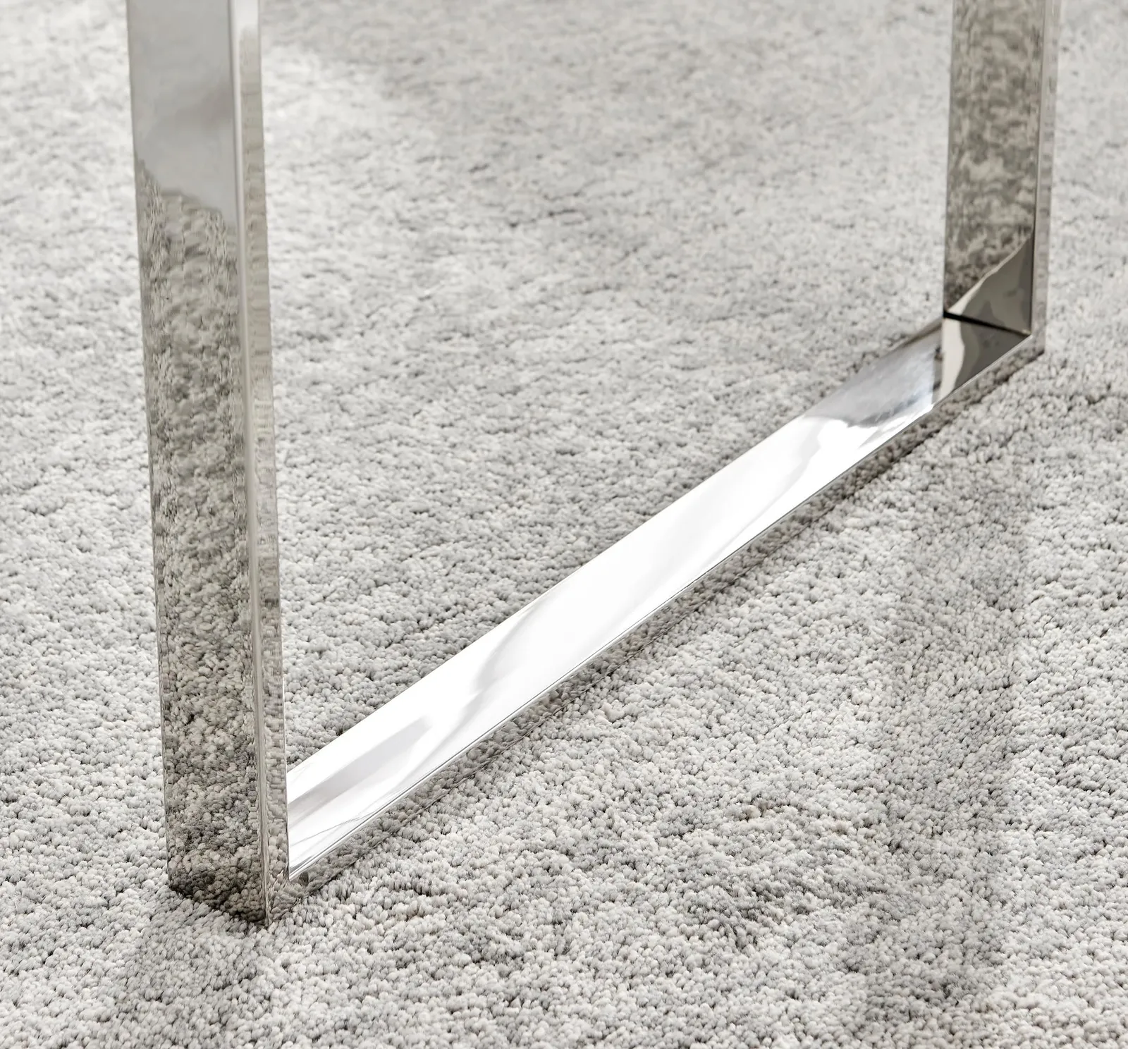 FurnitureboxUK Miami Modern Rectangular Clear Glass Coffee Table with Square Silver Chrome Metal Legs for Minimalist Living Room 4