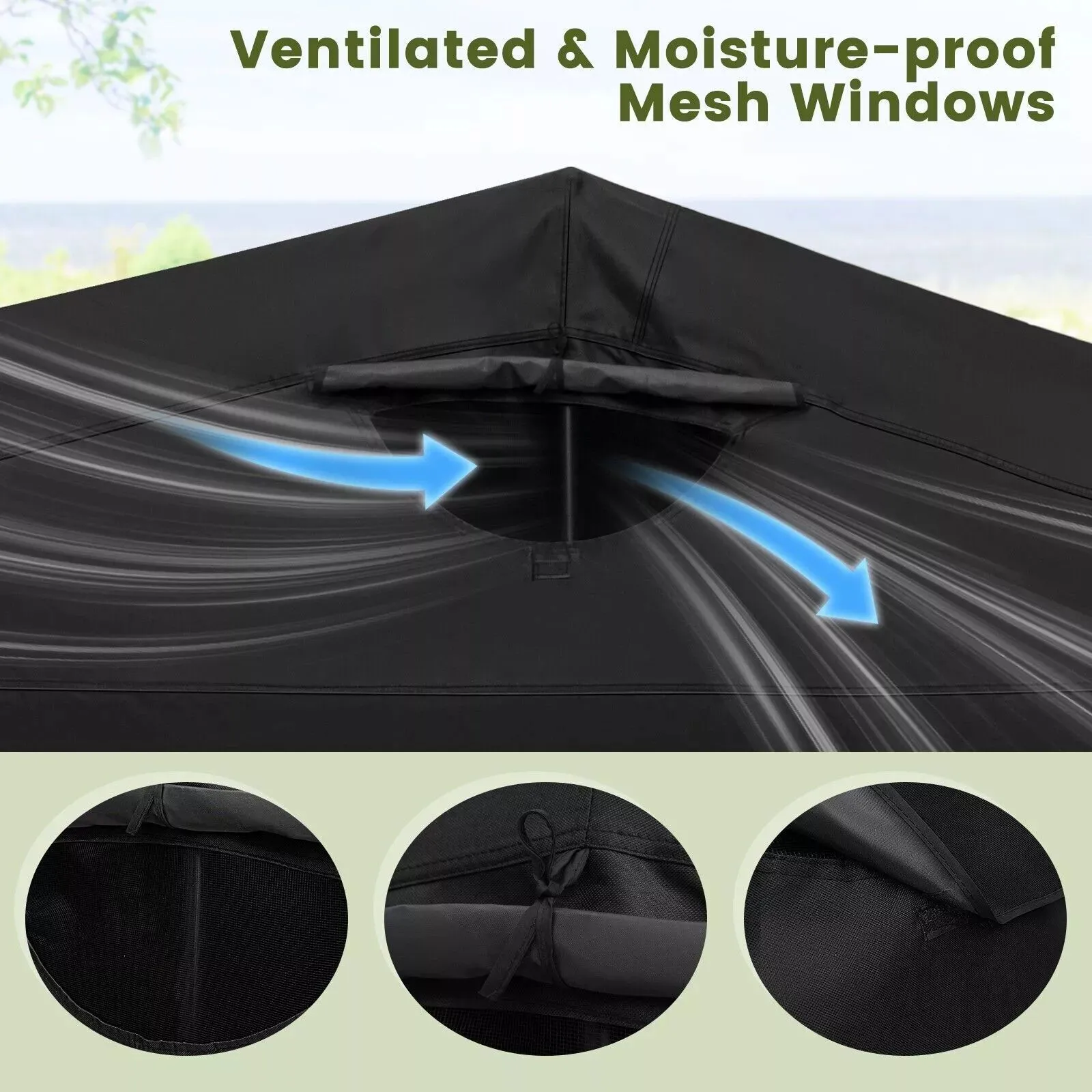 Costway 342 x 137 x 193cm Outdoor Motorcycle Shelter Portable Garage Motorbike Storage Shed in Black 4