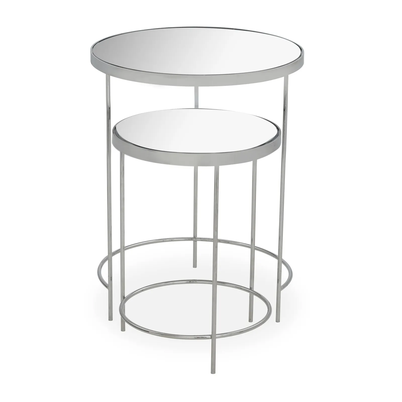 Ritz Chrome Mirrored Nest of Tables Silver