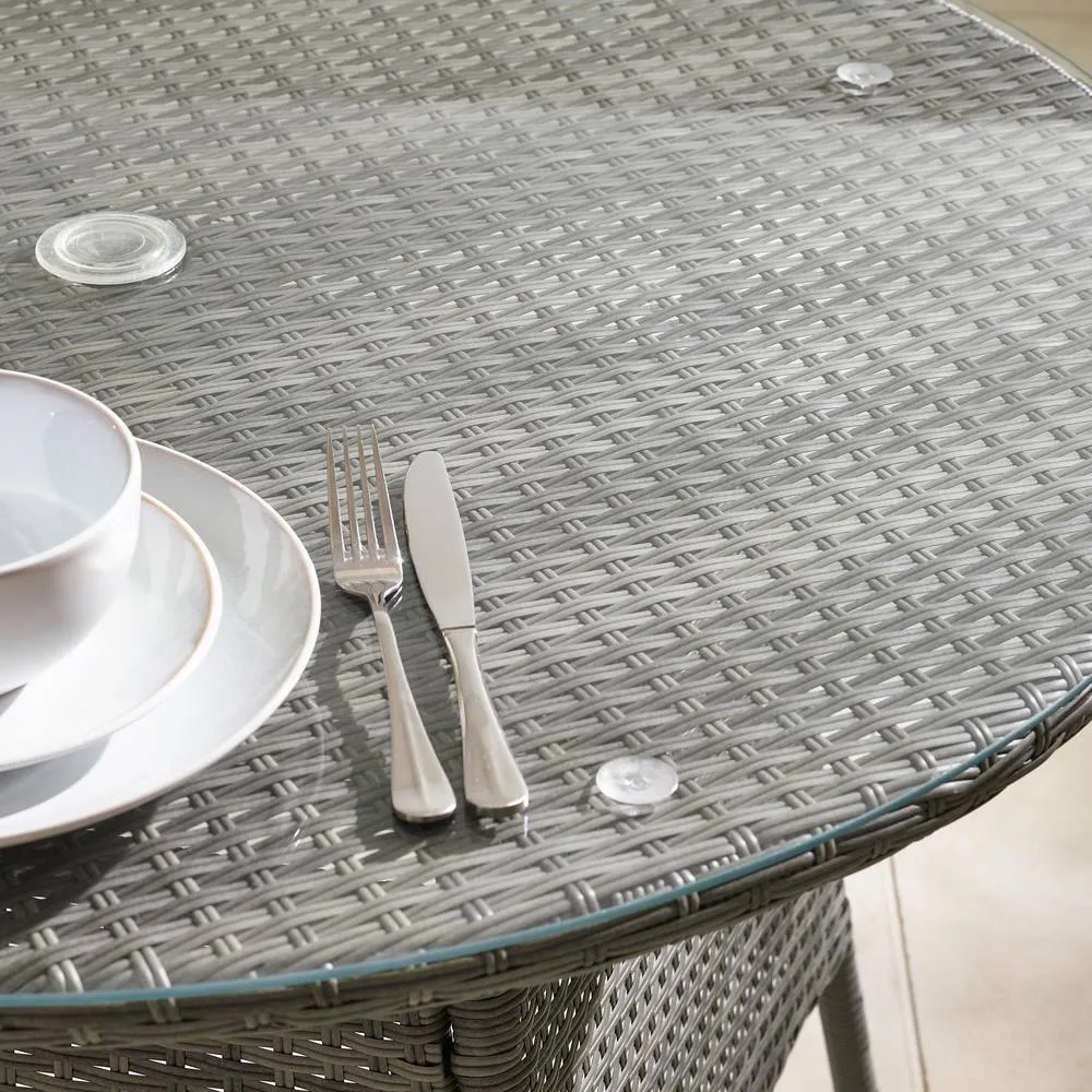 FurnitureboxUK Antigua Rattan 4 Seat Round Table Garden Dining Set in Grey 3