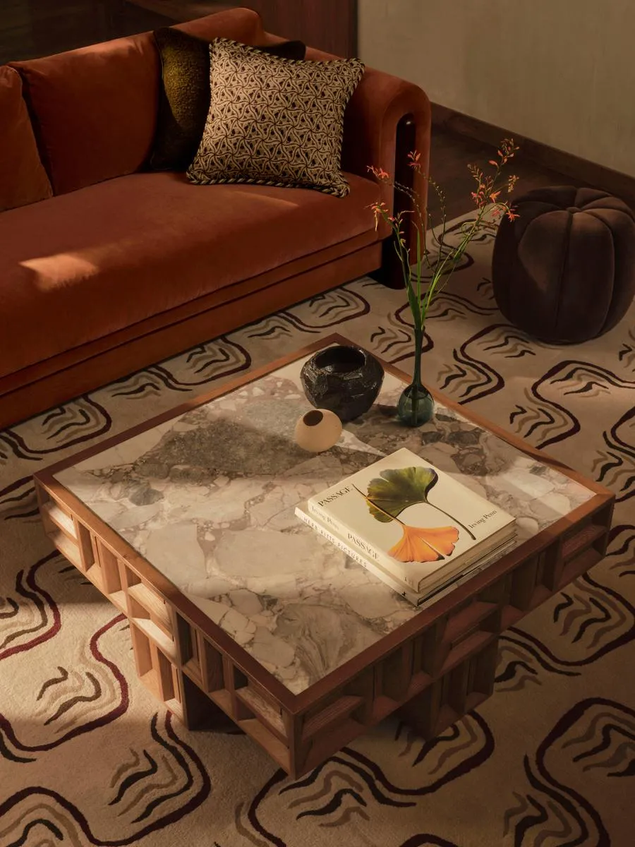 Ivy Coffee Table, Italian Ocean Grey Marble