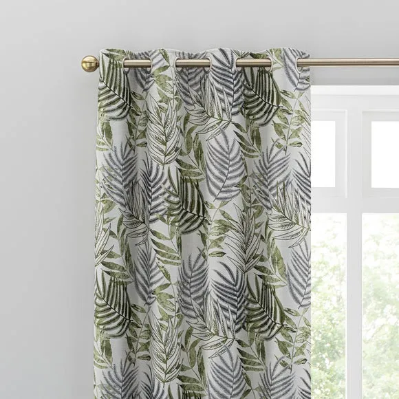 Leaf Jacquard Eyelet Curtains 1