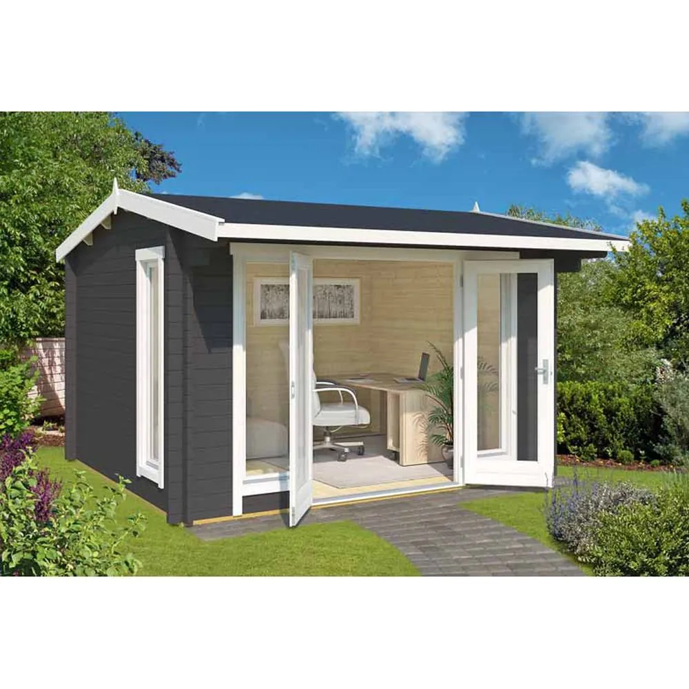 Lasita Maja Ltd Jubilee 44-Log Cabin, Garden Room, Home Office - L370xW412.5xH245.1 cm in Light Brown 4