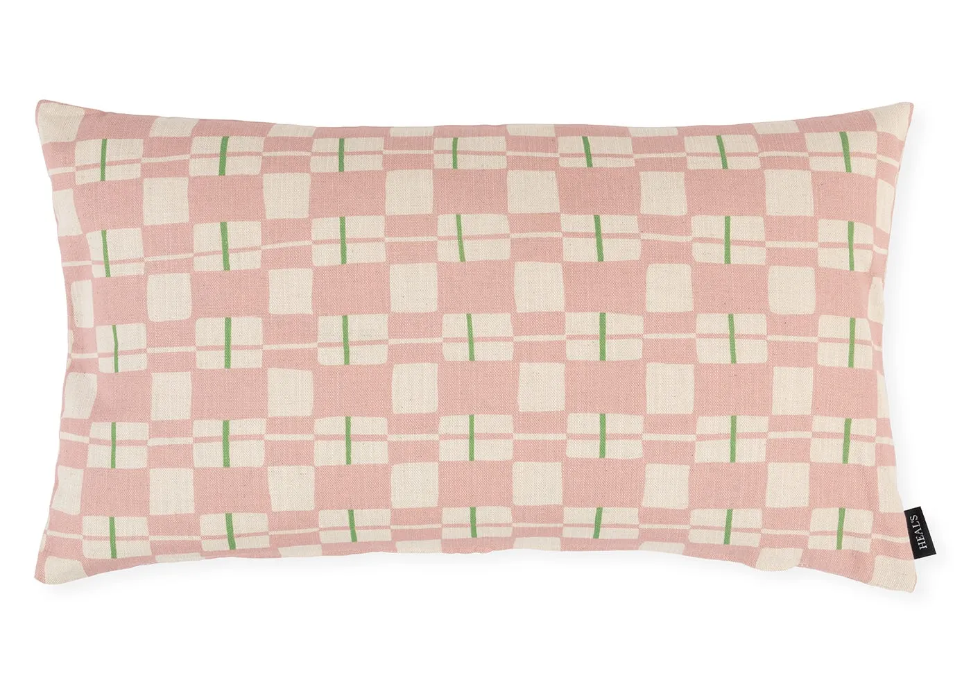Heal's Edith Check Cushion Pink 32 x 55cm