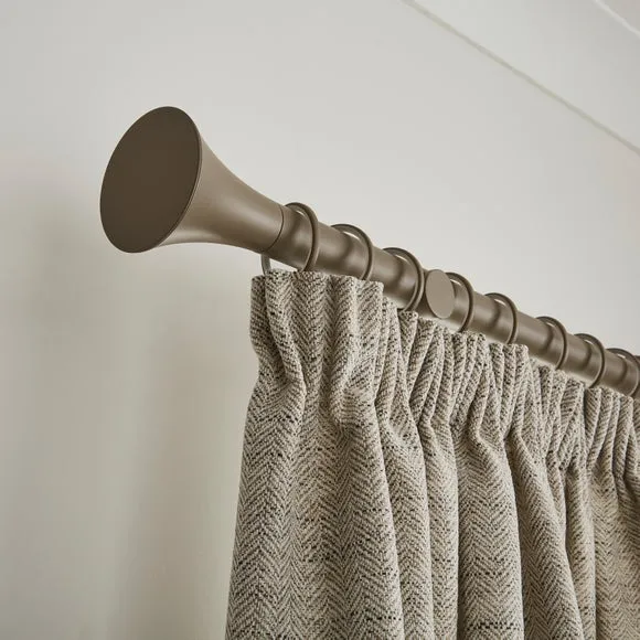 Flush Trumpet Fixed Metal Curtain Pole with Rings 4