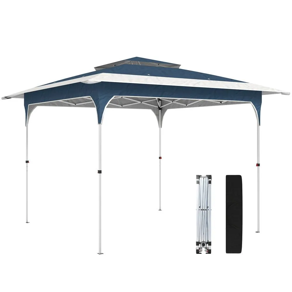 OUTSUNNY 3.5 x 3.5 m Pop Up Gazebo, UPF50+ One-Touch Party Tent in Blue 2