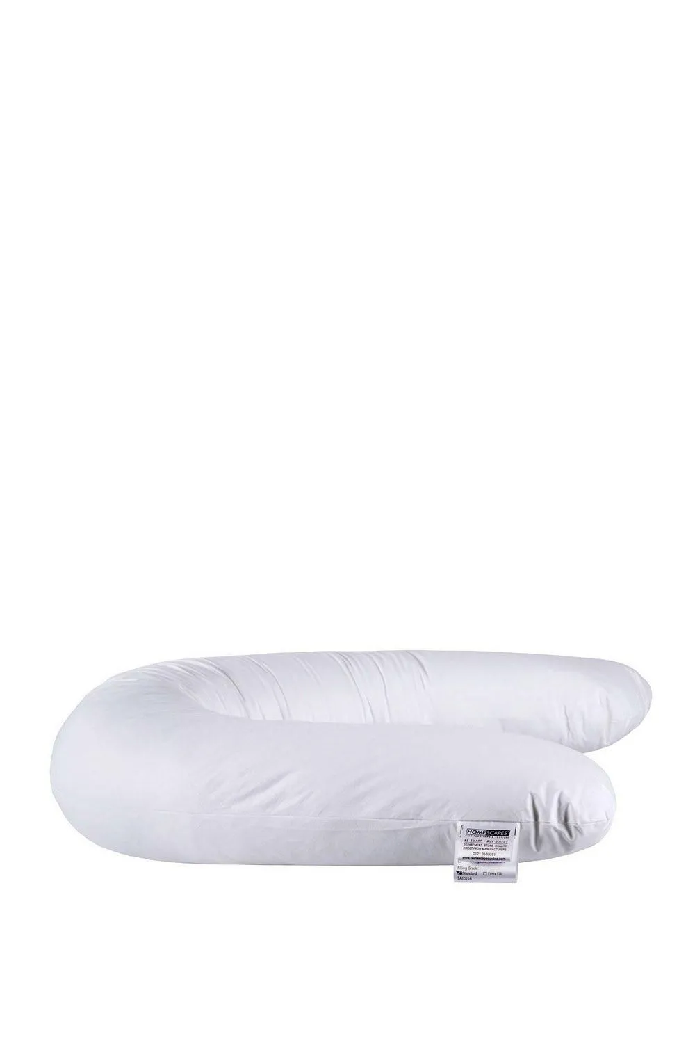 Homescapes U Shaped Comfort Pregnancy Pillow Goose Feather & Down in White 2