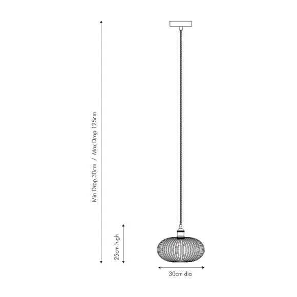 Abigail Oval Ribbed Glass Pendant Light 6