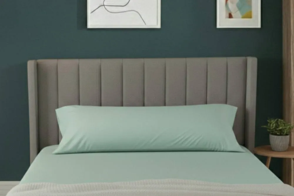 Snug City Bolster Support Pillow Pillowcase Plain Dyed Pillow Linen Easy Care in Mint
