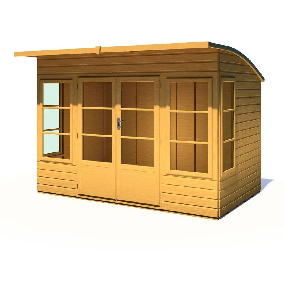 Shires Orchid 10x6 ft Double Door - Opening Windows Dip Treated Summerhouse in Brown 3