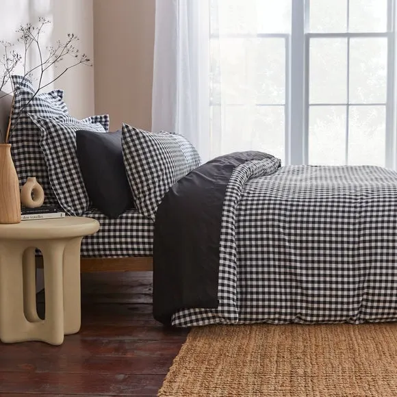 Portloe Gingham Woven 100% Cotton Continental Pillowcase 3