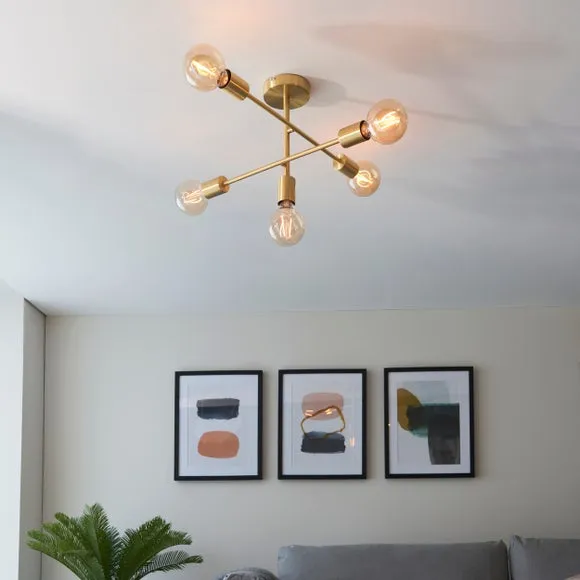 Return - Vogue Ryker 5 Light Semi Flush Ceiling Light 5