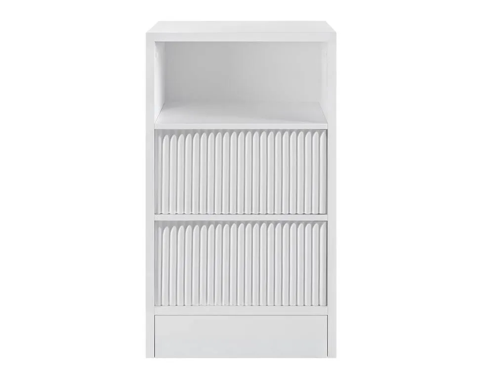 Flair Luca Ribbed Mid Sleeper Storage Bed in White 5