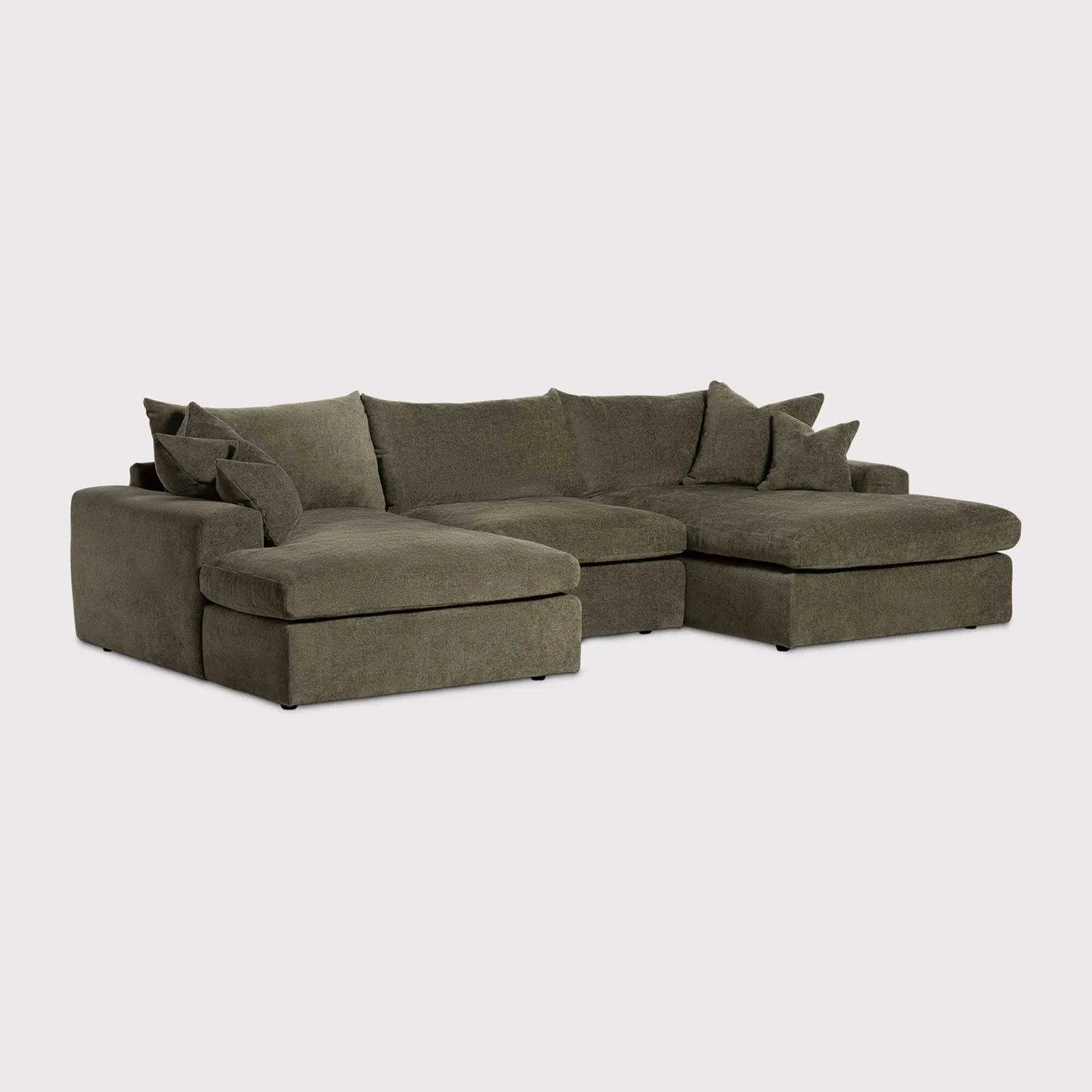 Alaska U Shaped Corner Sofa, Green Velvet | Barker & Stonehouse