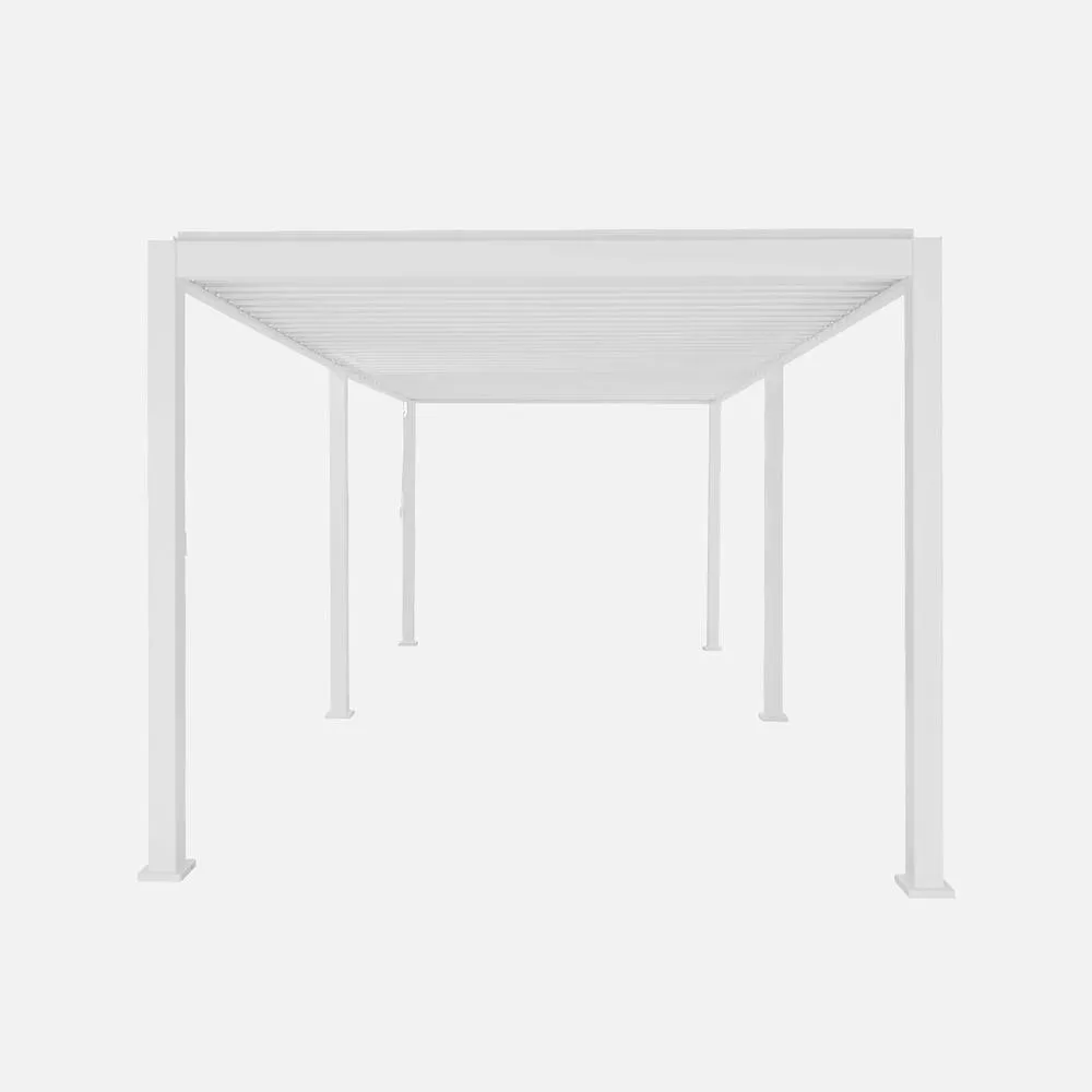 sweeek Louvered Pergola Aluminium 6x3m in White 3