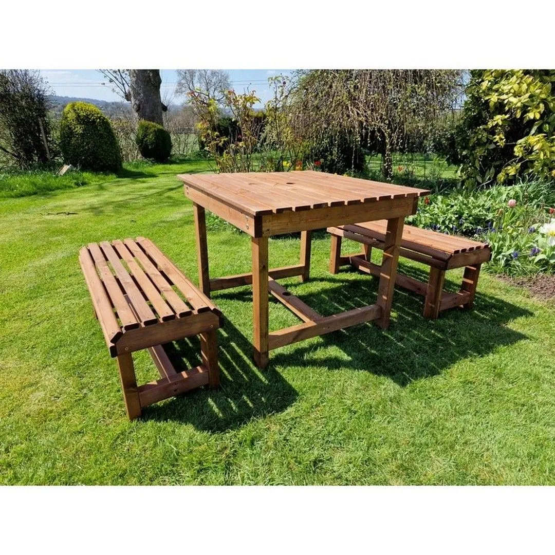 Churnet Valley Garden Furniture Ltd Contemporary 4 Seater Table & Bench Set - Timber - Fully Assembled in Brown 3