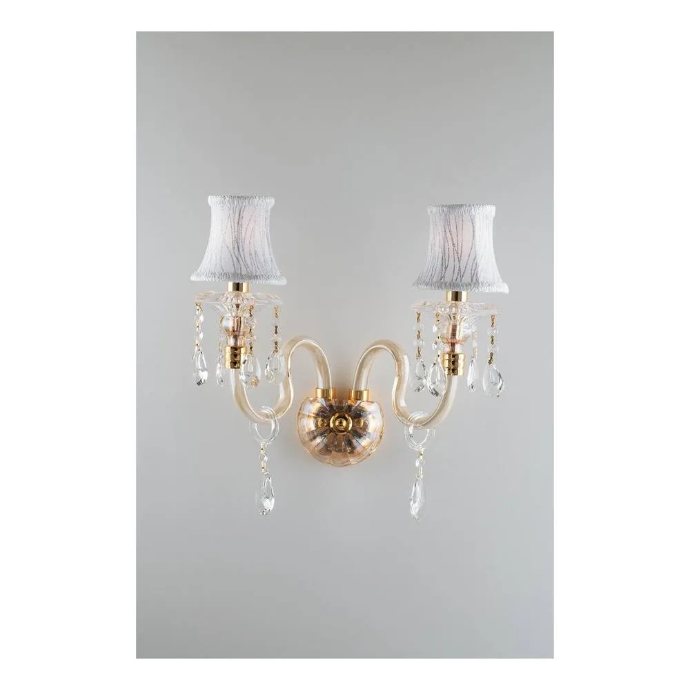 Netlighting MONET Wall Light Gold Crystal With Fabric 40x37x24cm