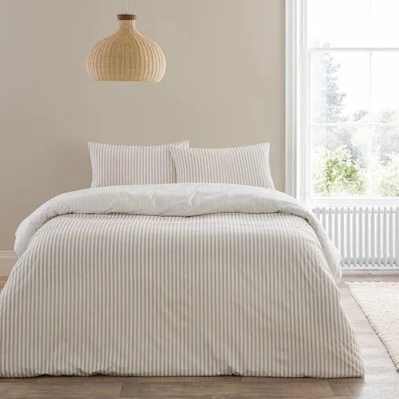 Dawson Stripe 100% Washed Cotton Duvet Cover & Pillowcase Set 1