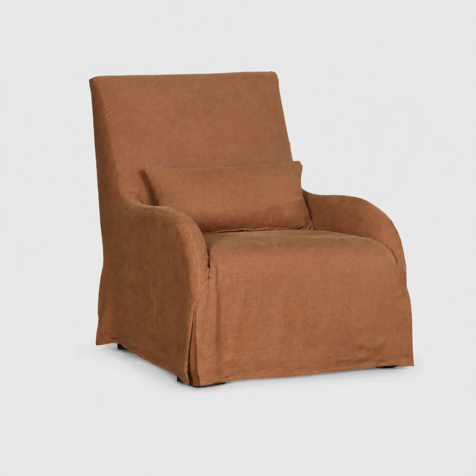Bibury Armchair - French Riviera Style, Brown Fabric | Barker & Stonehouse