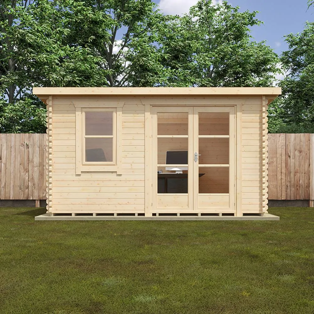 Buttercup Farm 14x10 The Belton 44mm Cabin - L415 x W295 x H232.8 cm in Natural 3