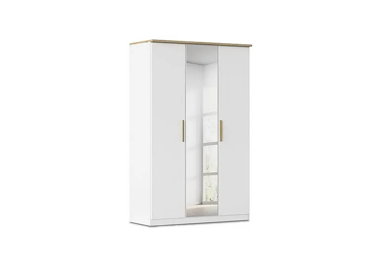 Flavia 136cm 3 Door Decor Hinged Wardrobe with Mirror Door