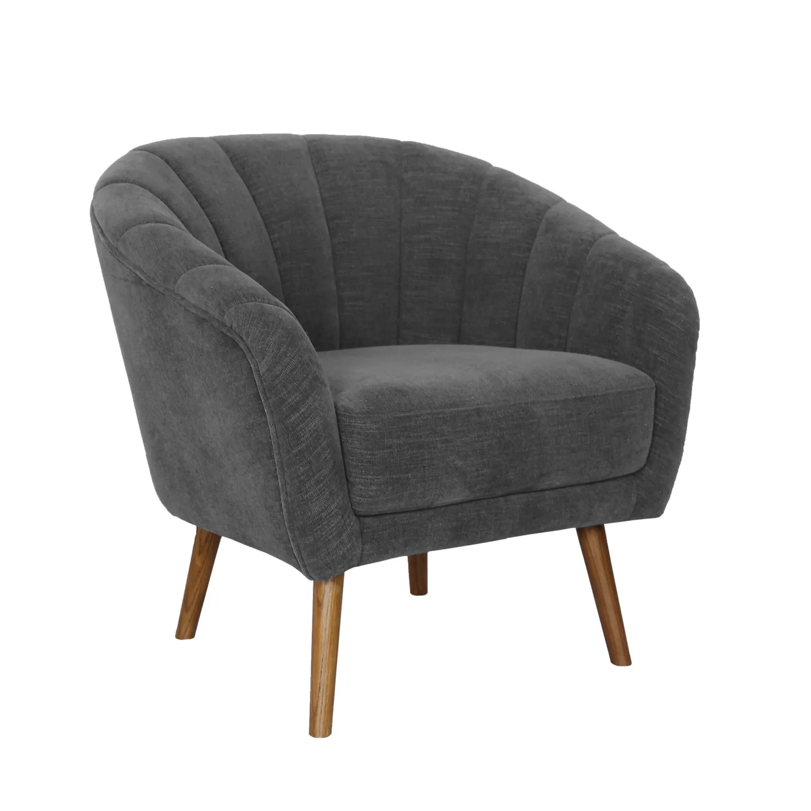 Romilly Chenille Armchair - Dark Grey Grey