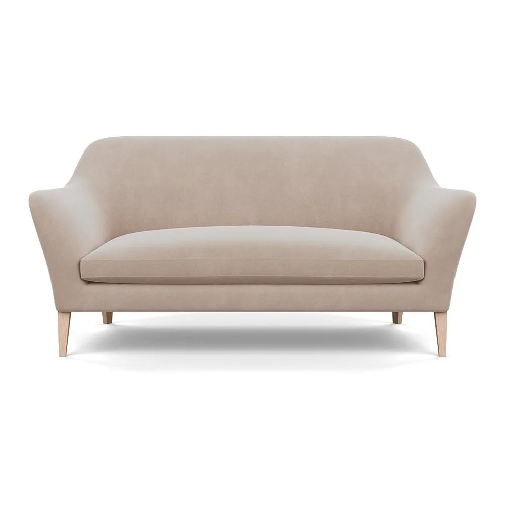 Heal's Wallis 3 Seater Sofa Smart Velvet Pebble Natural Oak Feet 1