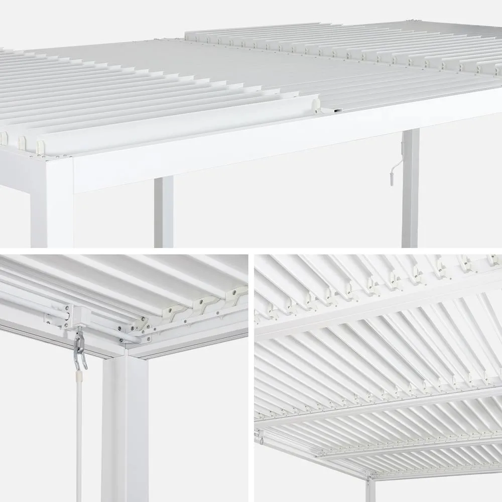 sweeek Louvered Pergola Aluminium & Steel 6 X 3m in White 4