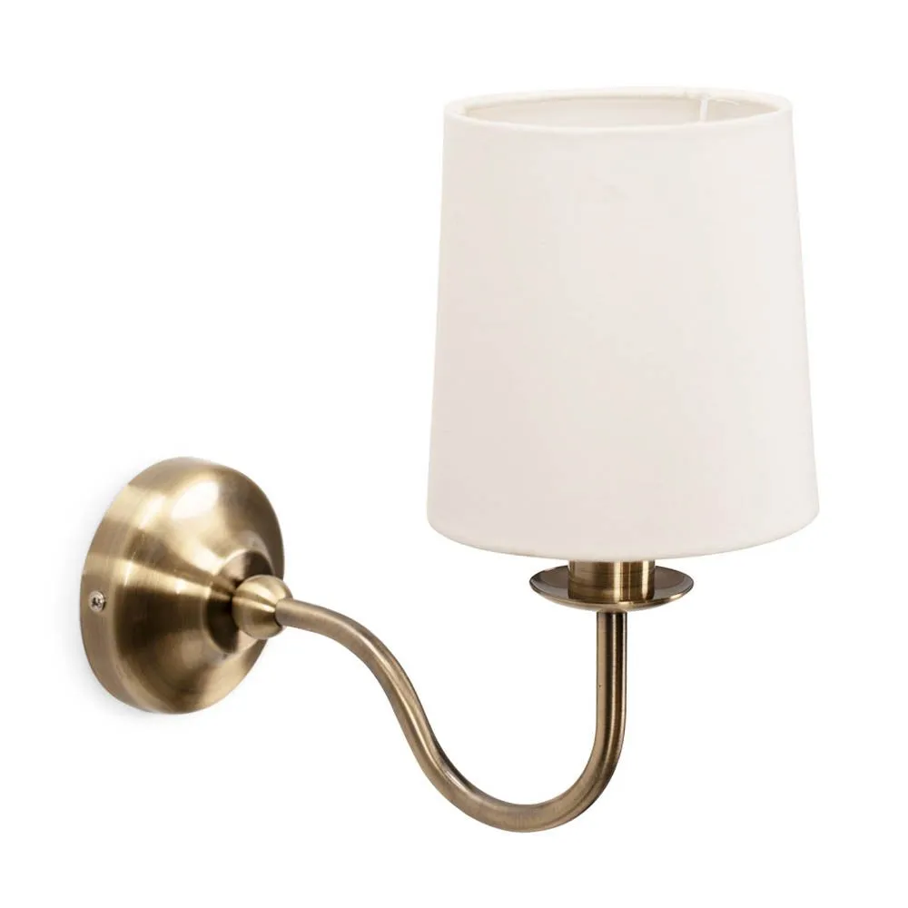 ValueLights Memphis Antique Gold Traditional Wall Light in Brown 2