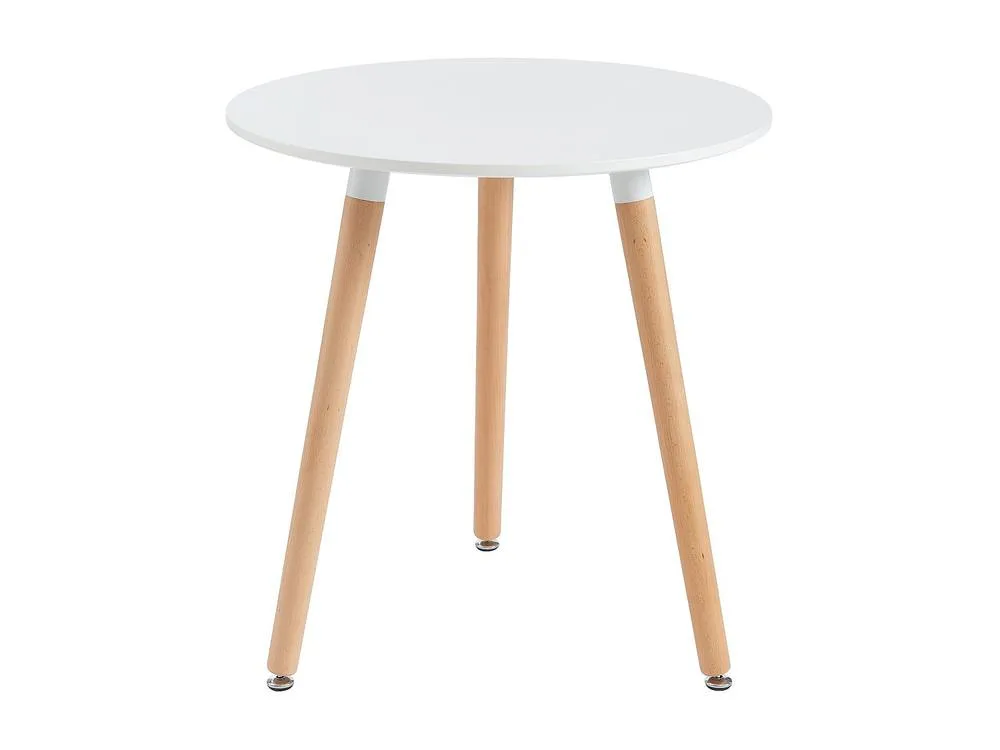 Vente-unique 2-Seat Dining Table - MDF & Beech - White - ROLENA 2