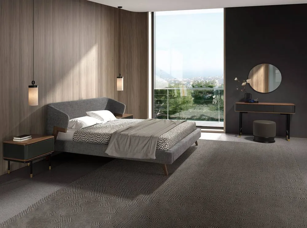 Angel Cerda Grey Fabric Double Bed Fits 180x200 cm Mattress 4
