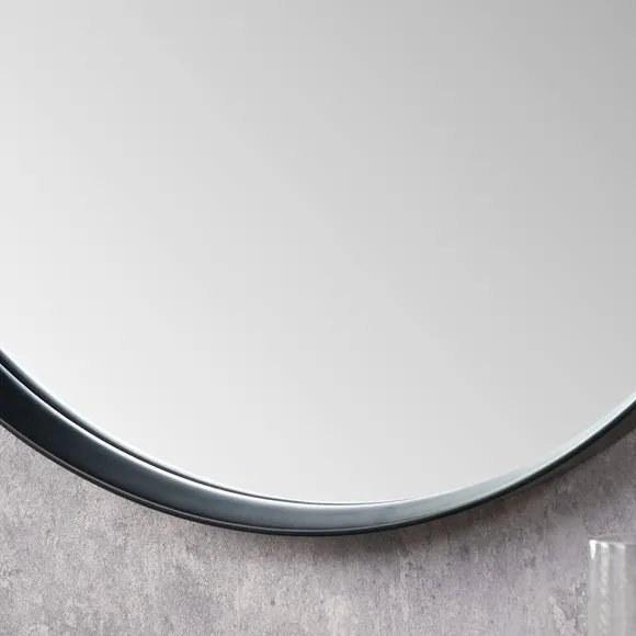 Wood Veneer Deep Edge Round Wall Mirror 3