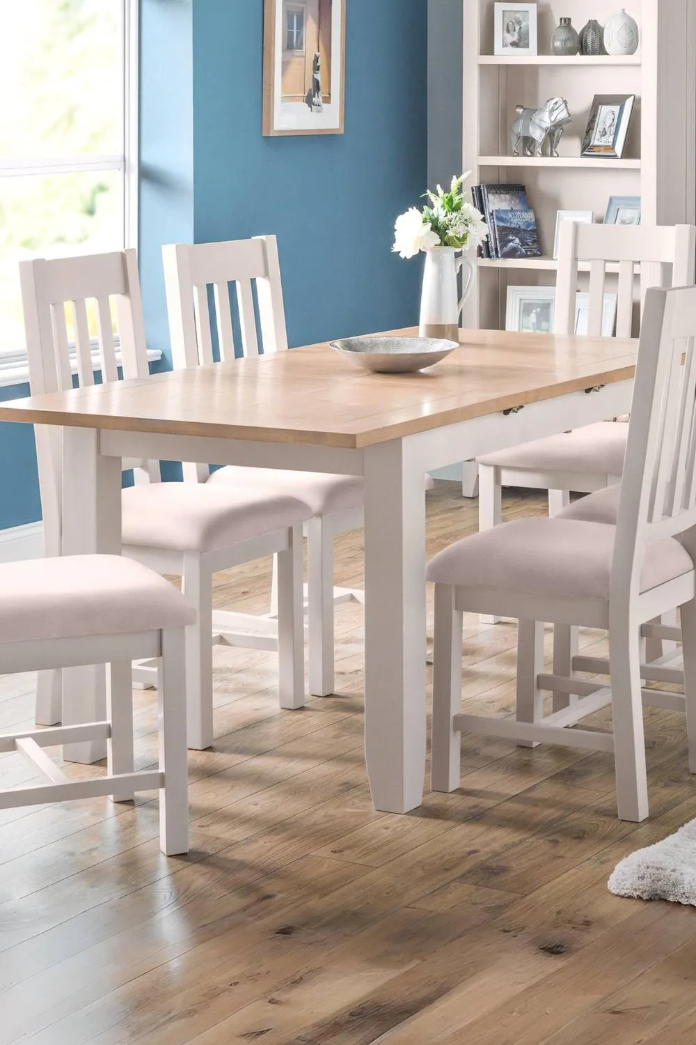 Julian Bowen Richmond Rectangular Extending 4-6 Seater Dining Table in Light Grey 2