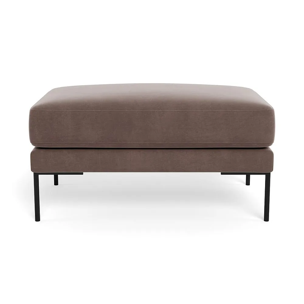 Heal's Torrington Ottoman Smart Velvet Mouse Black Feet